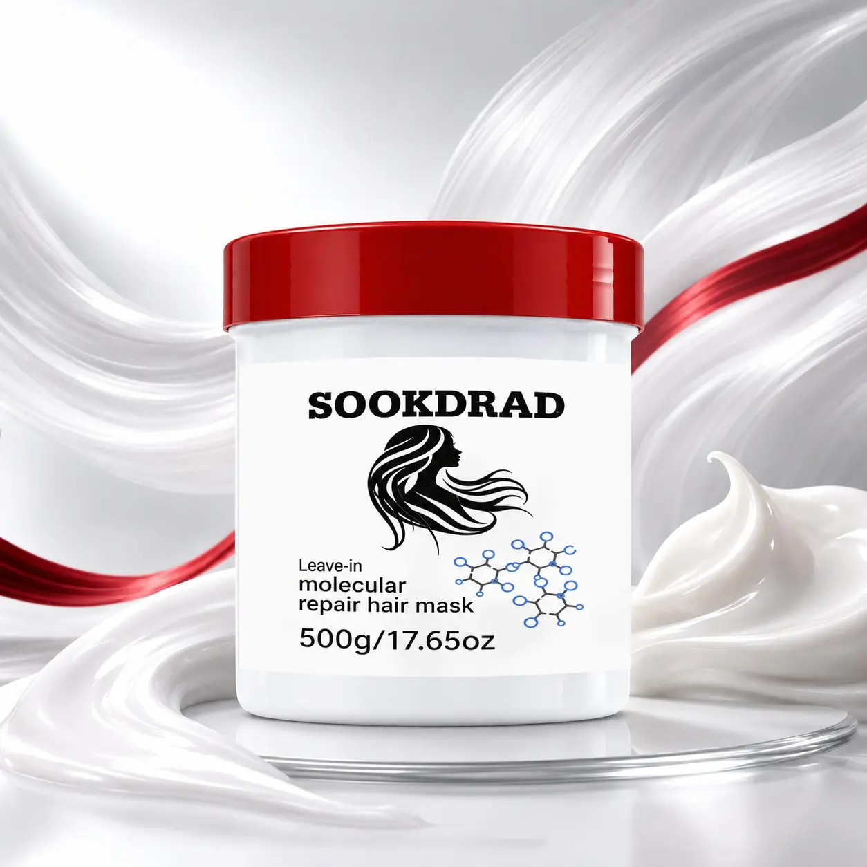 Leave-In Molecular Repair Hair Mask, Deep Hydrate, Repair Dry Damaged Hair, Smooth Rough Hair, Nourish Hair, 500g