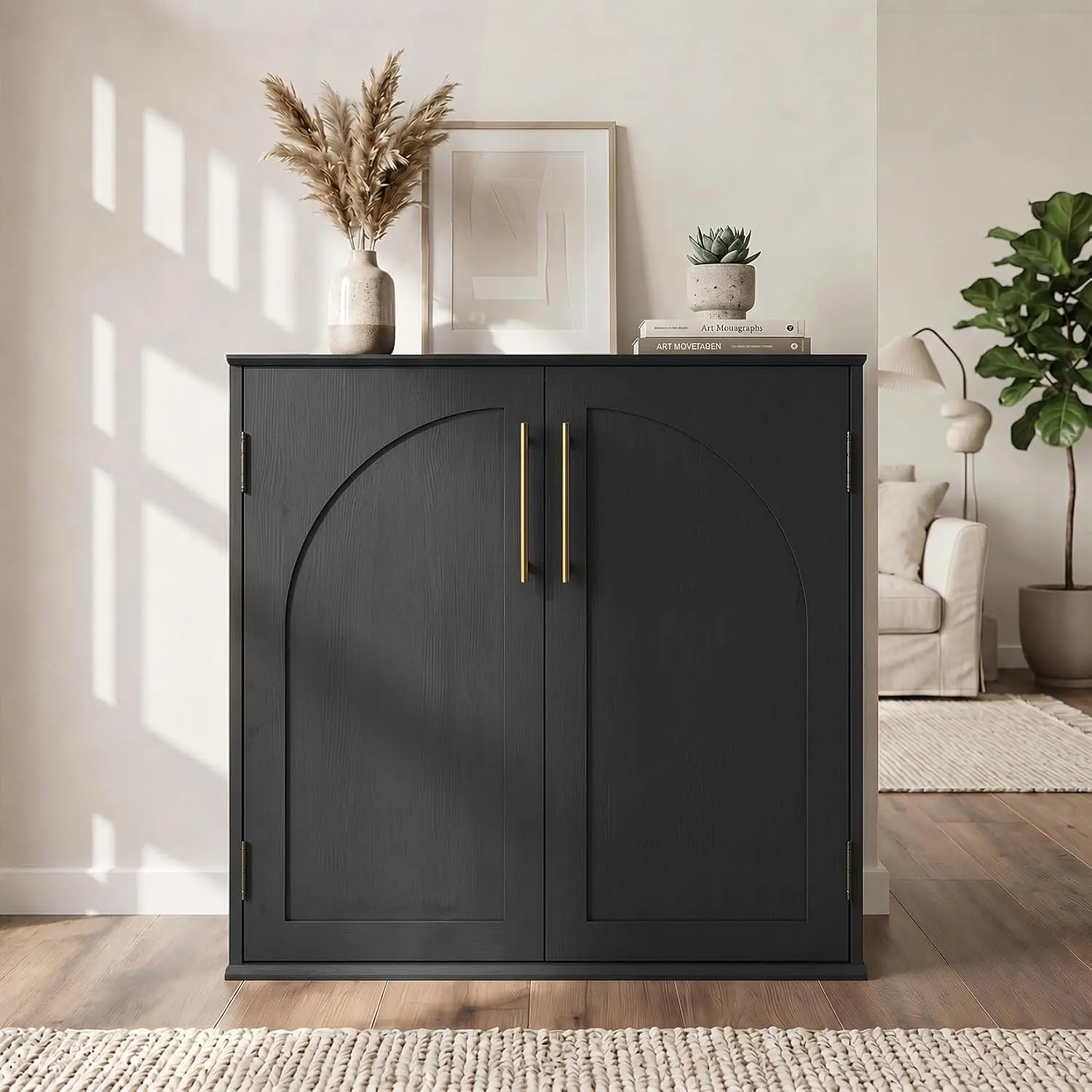 31.5" Modern Arched Sideboard Cabinet - Multi-Functional Storage Dining Room Furniture - Buffet & Coffee Bar Solution for Living Room