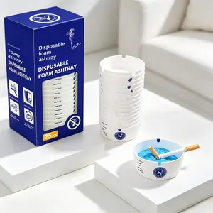 Disposable Deodorizing Foam Ashtray 25 Pack| Smokeless Gel Paper Ashtrays, Portable for Car, Home, Party, Camping & Travel