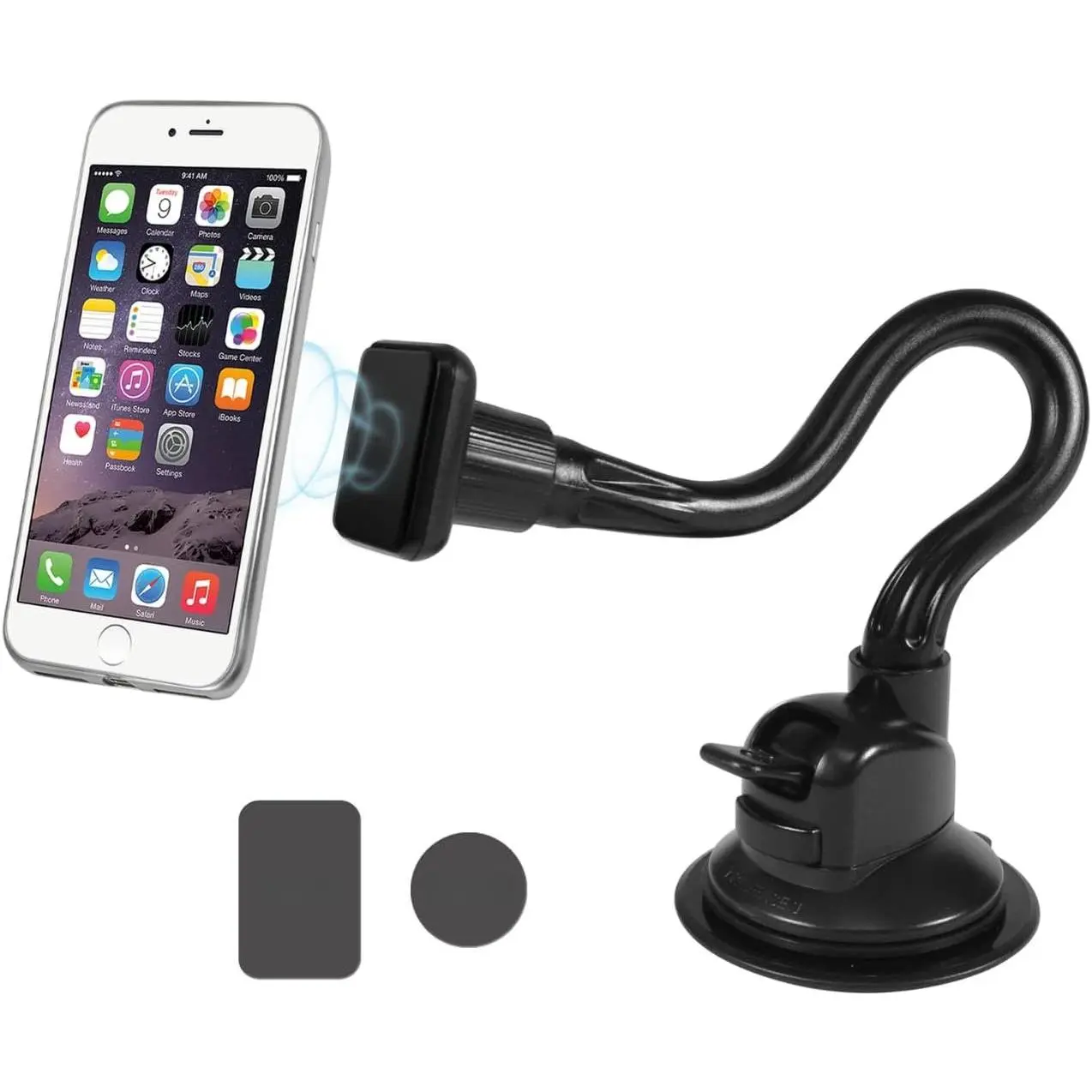Windshield Phone Mount for   - Suction Cup Window Mount Phone Holder with 8" Long Gooseneck Arm & Super   Mount for Smartphone and