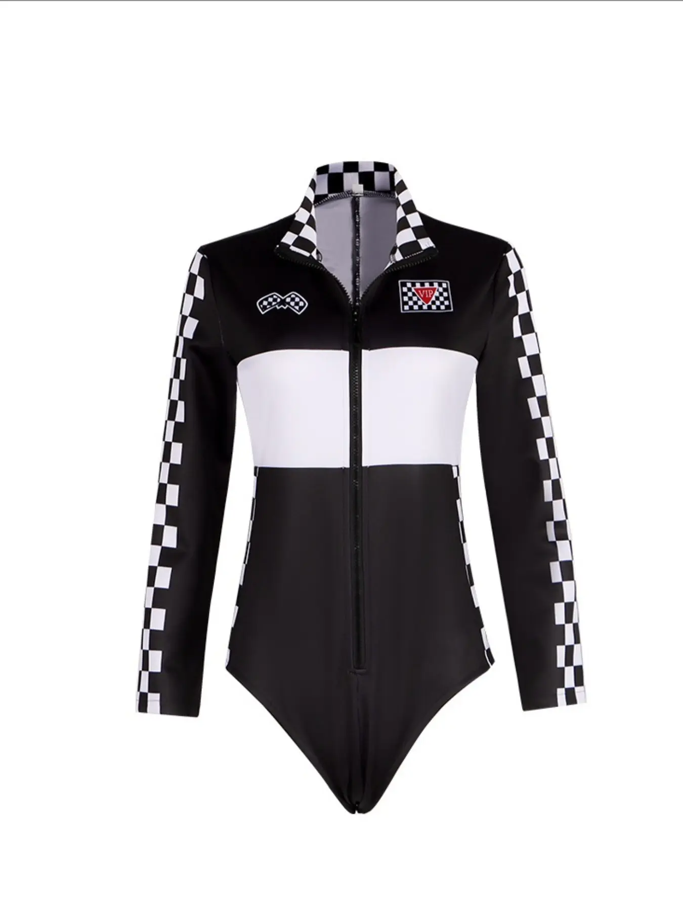 Women's Plaid Racing Jumpsuit, Motorcycle Costume, Dance Uniform, Cos Dress, Cheerleading Performance, Perfect for Cosplay and Events
