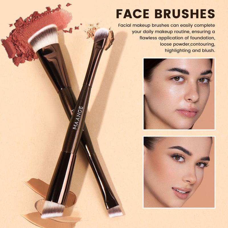 MAANGE 8pcs High-end Makeup Brush Set, Makeup Brushes Kits, Foundation Brush Loose Powder Brush Eyeshadow Brush Eyebrow Brush Blending Brush Nose Shadow Brush Eyeliner Brush Eyelash Brush, Perfect Gift for Beauty Enthusiasts