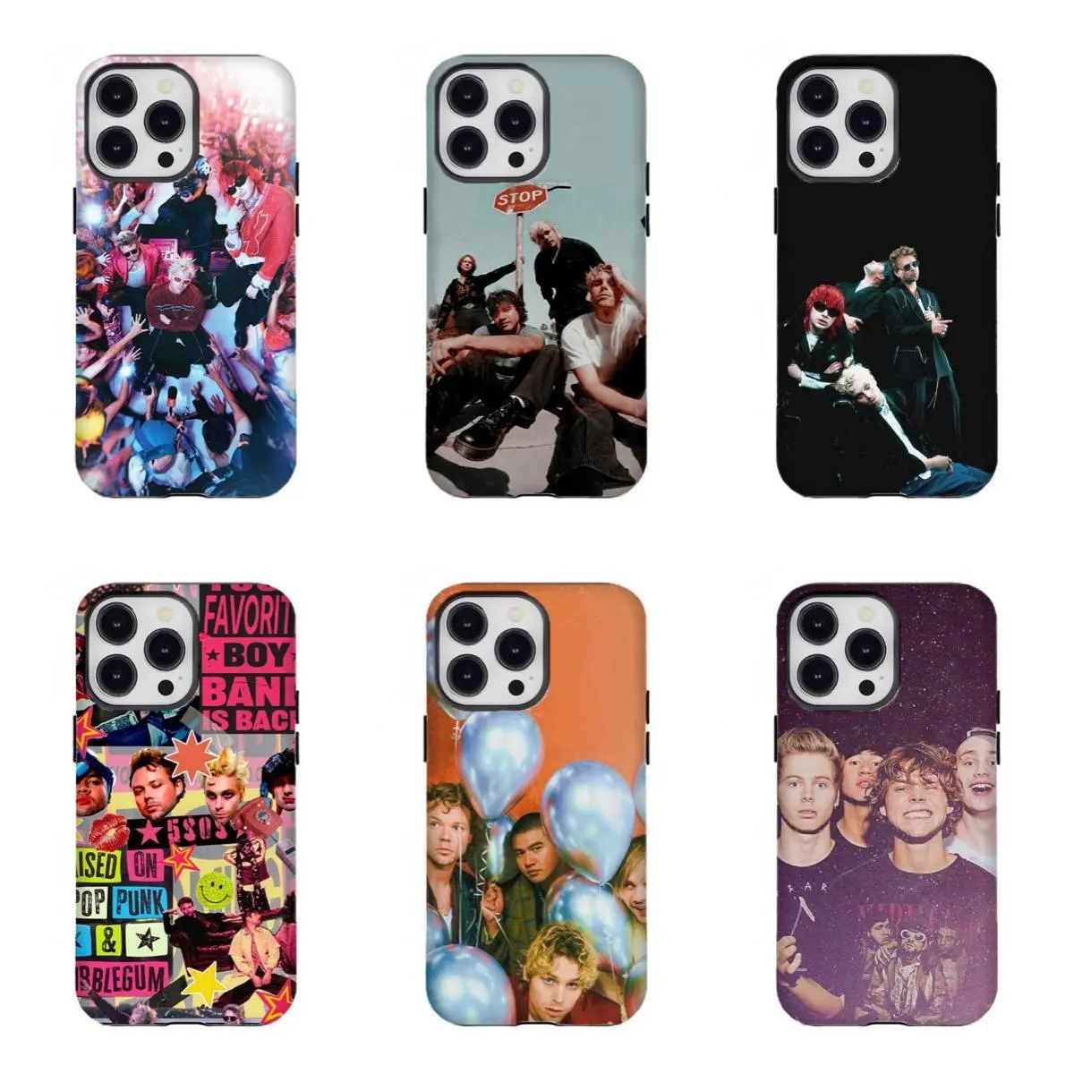 Nostalgic 5SOS Pop Punk Band Aesthetic Custom Wireless Smartphone Casing - Shock-Resistant Handheld Cellphone Accessory, Compatible for iPhone 11-17 and for Samsung S21-S25, Ideal Gift for 5SOS Stans