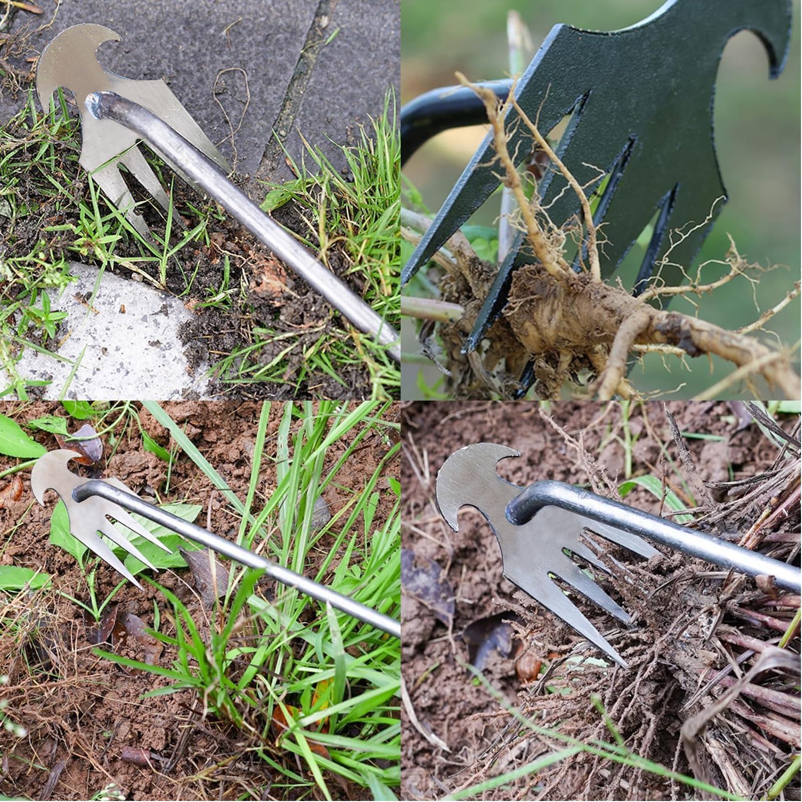 Garden Weeder Tool, Portable Garden Weeder Tool, Manganese Steel Weed Puller Tool, Hand Weeder Puller for Vegetable Gardening Backyard Farm Planting, Handle