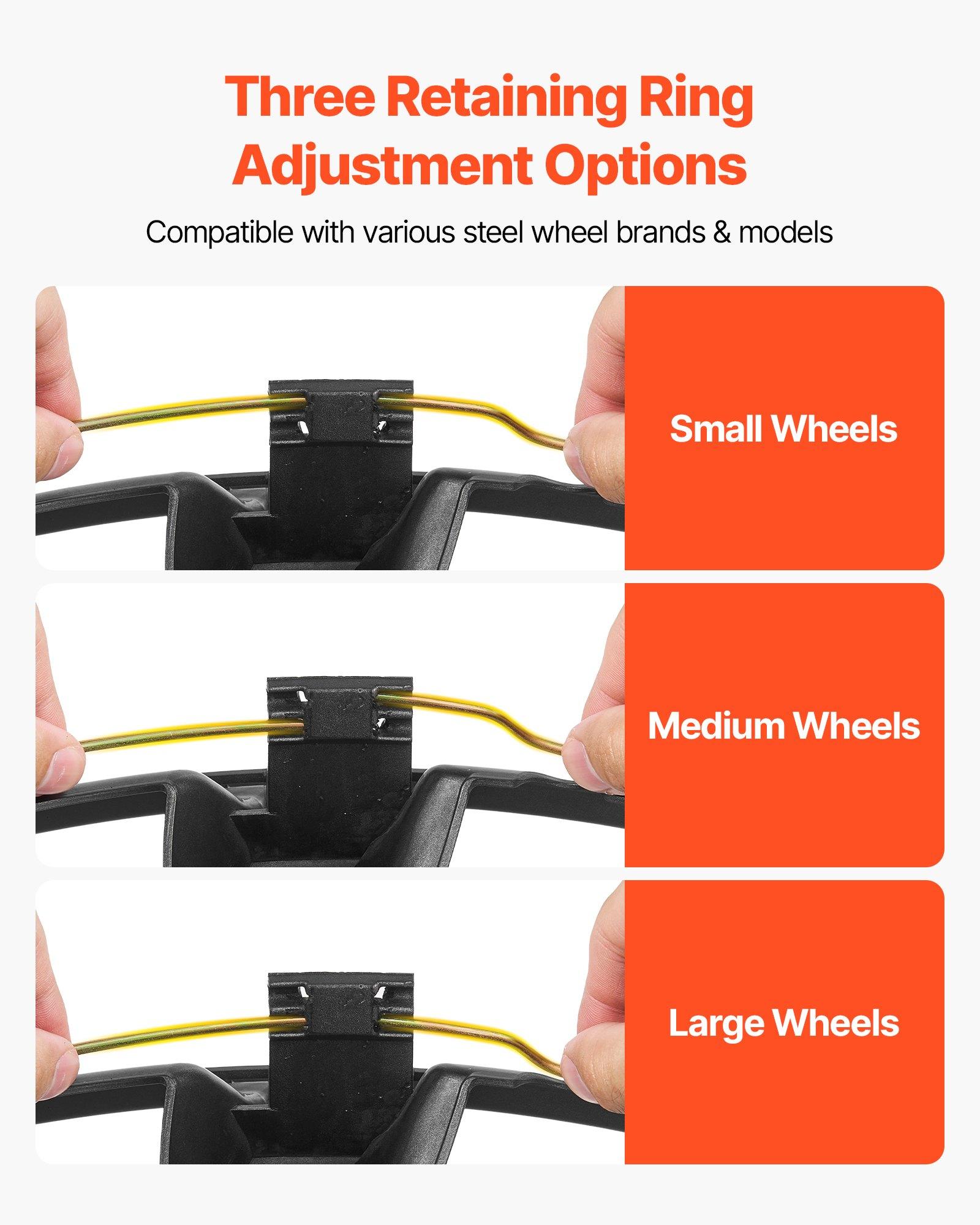 VEVOR Hubcaps Wheel Covers, 16 Inch Set of 4 Wheel Rim Cover Hubcaps OEM Replacement, R16 Size Snap On Car Hub Caps, Universal 10-Spoke ABS Tire Rim Caps for Hyundai Chevrolet Ford Honda, Silver/Blac