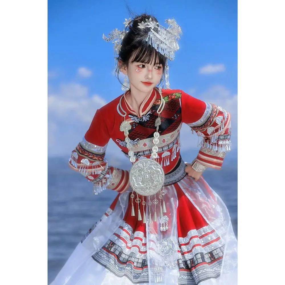 Hmong Miao Women's Styling Set - Red, Black or White for Photo Shoots