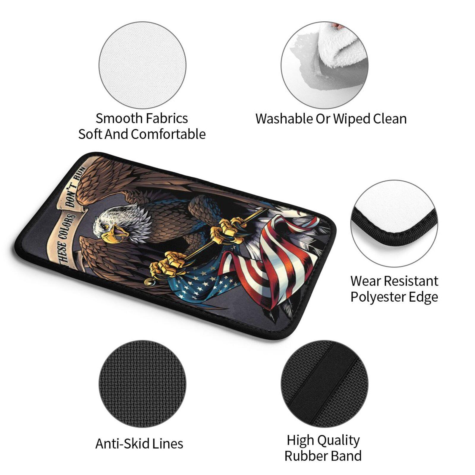 Eagle & American Flag Pattern Car Armrest Mat, Universal Car Armrest Pad, Car Center Console Decorative Mat, Car Interior Accessory, Car Accessories, Car Ornament