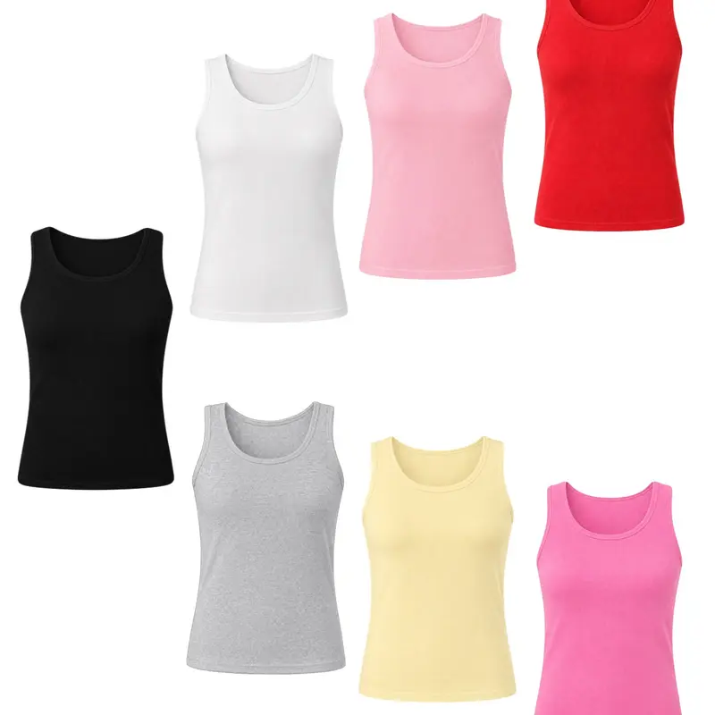 Women's WorkoutTank Tops, Gym Sports Vest, Solid Color Low Neck Lightweight Breathable Four Way Stretch Yoga Tops Moisture Wicking Quick Dry Sporty Top for Gym Pilates Outdoor Running Cycling Fitness Wear