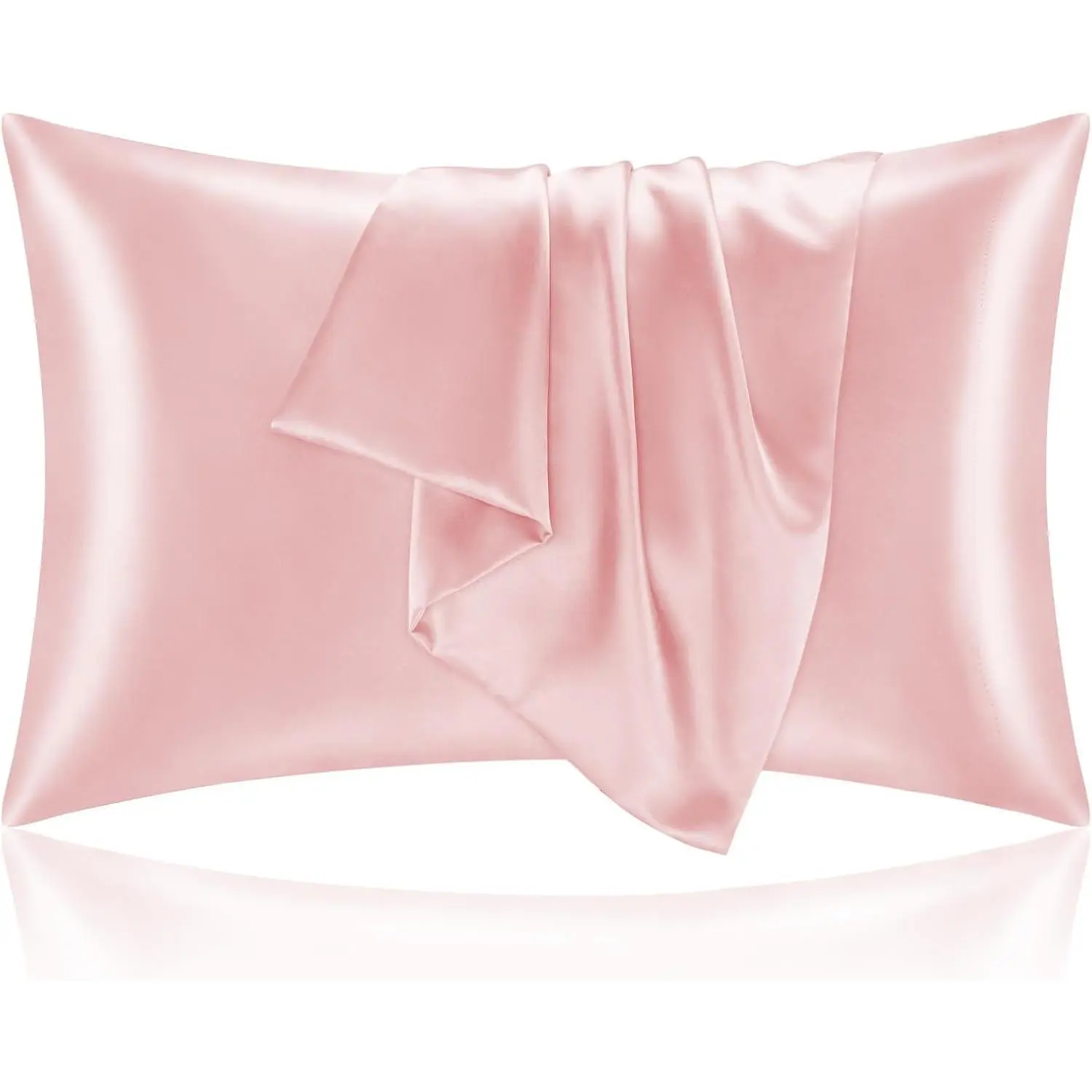 Pillowcase with Zipper 2 Pack, Pink Pillow Standard Size, Soft and Cooling Similar to Silk Pillow, Gift for Men(20x26 Inches)