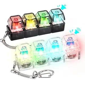 Keyboard Fidget Toy, Keyboard Fidget Keychain 4-in-1 Keyboard Decompression Button Finger Clicker Toys, Button Stress Relief Fidget Gifts to Relief Stress