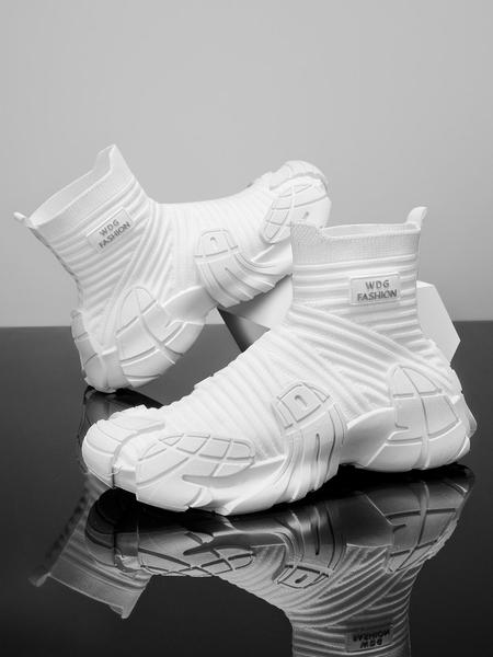 Men's Fabric High-Top Sneakers, Stylish and Comfortable Footwear for Everyday Wear, Perfect for Casual Outings and Sports Activities, Trendy Walking Sneaker