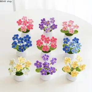 Cute Flower Design Crochet Plant (1 Count), Handmade Crochet Flower, Decorative Flower for Home Party Wedding, Artificial Flower Plant, Crochet Artificial Flowers, Artificial Flower Decoration