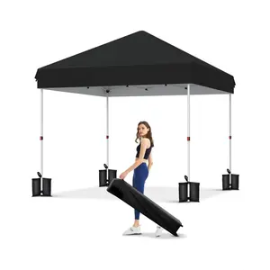 Garvee - 10 x 10 Inch Pop-up Tent, Easy Sun Shelter with Central Lock for One Person, Easy for Outdoors, for Events, Parties, Camping, Black Color