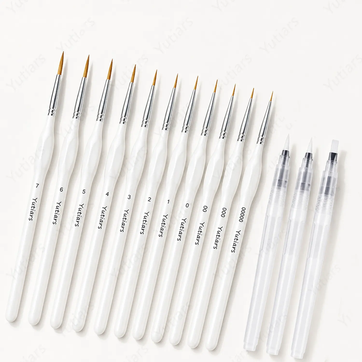 Professional 14 PCS Artist Brush Set with Detail Liner Brushes and Water Brushes, Fine Point Painting Tools for Illustration, Journaling and Crafts