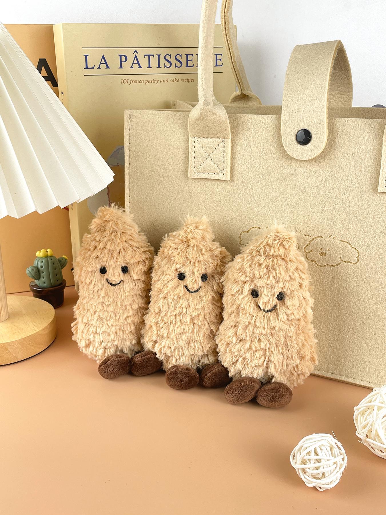 Cute Peanut Design Plush Keychain, Cute Bag Charms, Fashion Accessories for Women & Men, Trendy All-match & Exquisite Keychain for Birthday Gift, Cute Soft Keychains