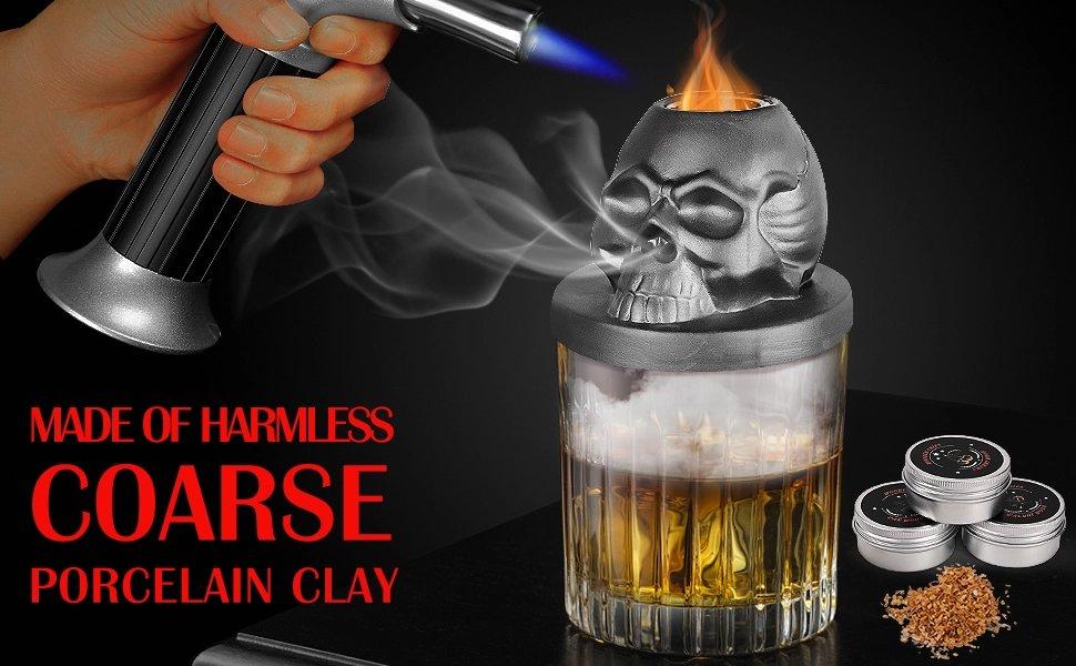THE WELL KEPT Cocktail Smoker Kit with Torch, Whiskey  Infuser Kit with Gift Box, Bourbon Whiskey Set Gift for Men,Skull old Fashioned  Kit for Your Friends, Husband, Dad.(No Butane)