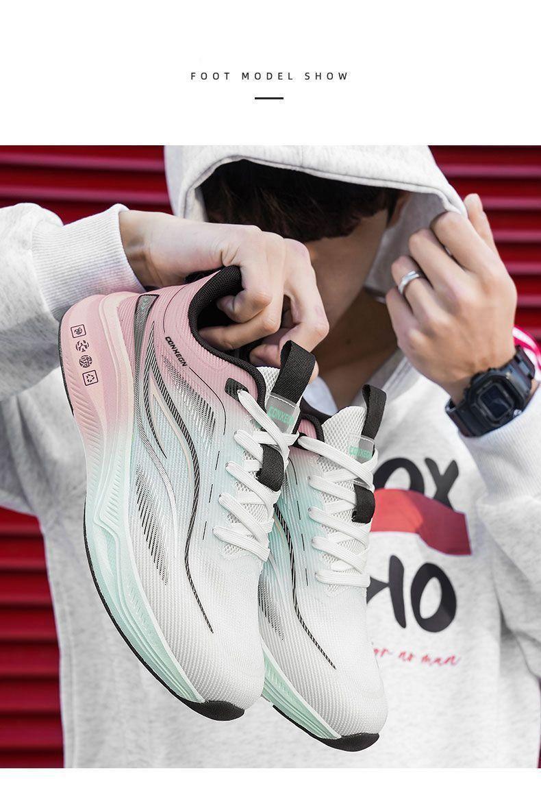 Plus-size men's shoes 2026 new model breathable casual student shoes fashionable versatile sports shoes shock-absorbing outdoor running shoes