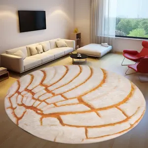 Buryeah Shell Blanket, Realistic Mexican Shell Design, All-Season Soft Flannel Material, Round Decorative Throw, Christmas Decoration