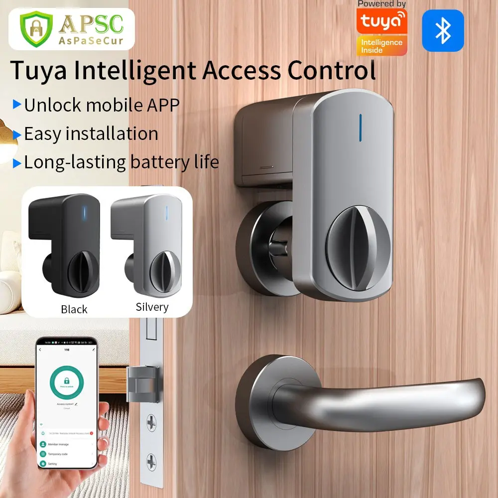 Smart Tuya APP Door Lock, Compatible with Smartlife APP, Easy Installation, Auto-Lock Feature, Ideal for Entryway and Bedroom Security