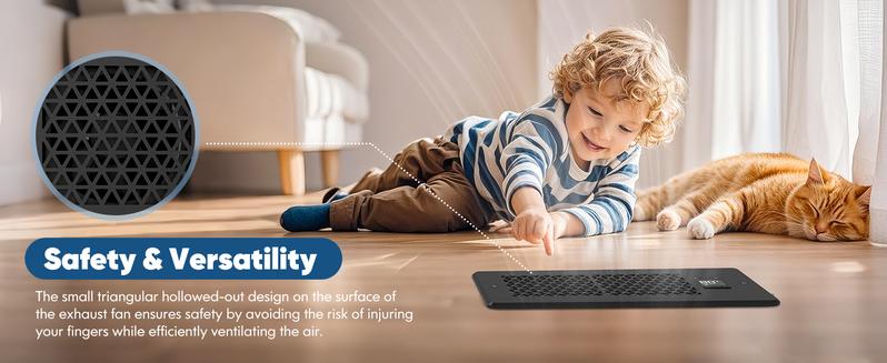 1/2-Pack Register Booster Fan for 4" x 10" Register Holes with Remote Control and Thermostat, 10-Speeds AC Vent Booster - Improves Heating&Cooling Airflow, Quiet Air Duct Fan for Wall