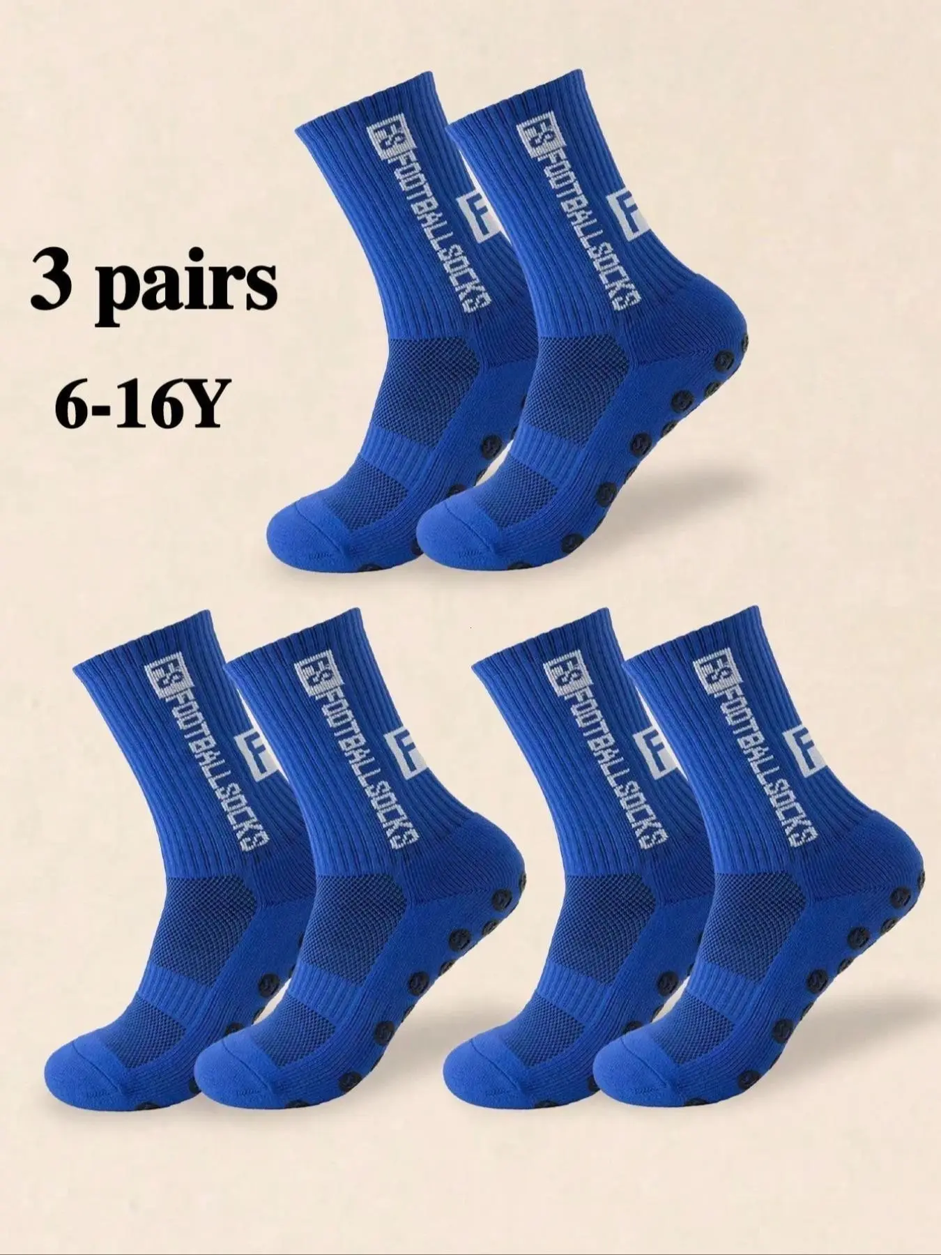 Men's Deep Blue Sports Socks, Athletic Sock, Workout Socks, Gym Socks, 3 Pairs, Medium Thickness, Elastic, Anti-Slip, Sweat-Wicking, Football, Basketball, Compression Socks