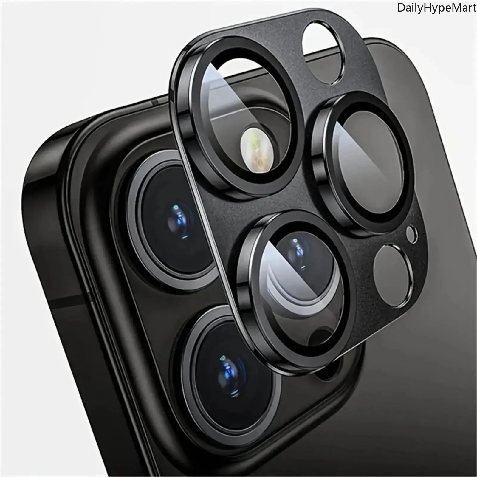 Glamorous Camera Lens Protector in Metallized Glass for iPhone 16 Pro/16 Pro Max - Full Coverage, Scratch-Resistant, Easy-Install, Funky, Peppy, Basic, Romantic, Baroque, Ethnic, Business, Casual, Phone Accessory, Protective, Accessories, Lens Cover, Smar