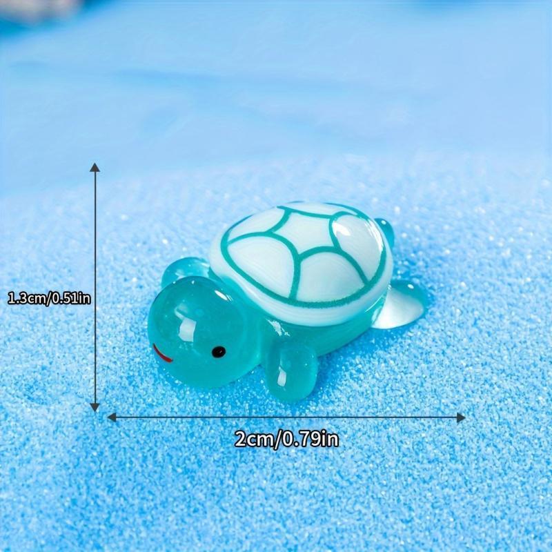 30pcs/16pcs Toddler-Safe Mini Resin Turtle Figurine Set, Night Light Feature, Non-Electric, Featherless Design, Party Favors & Decorations, Home Decor Ornament