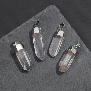 Natural white crystal carving, suitable for use as a pendant, ornament, or hand-held piece.