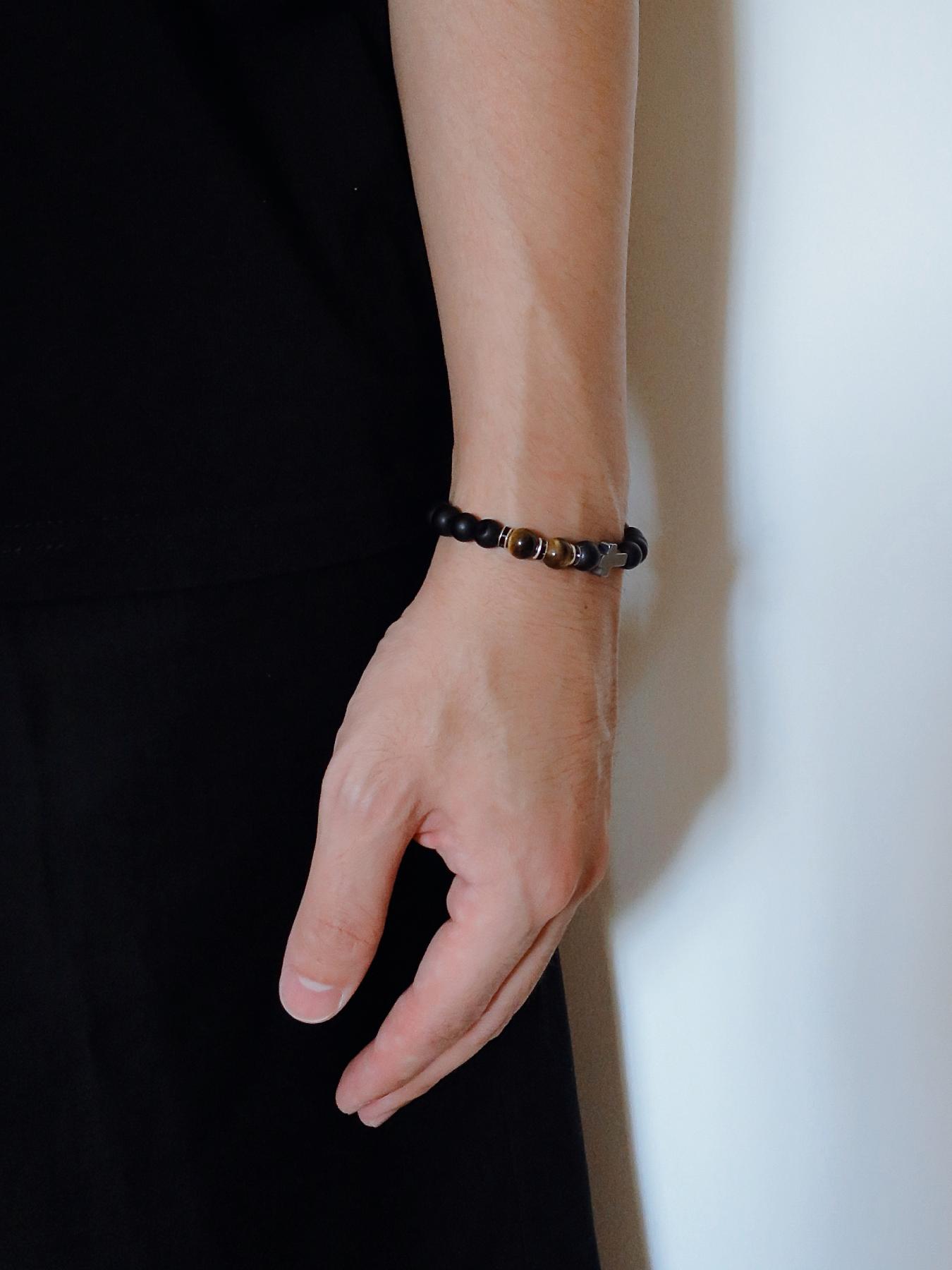 Cross Beaded Bracelet, Stackable Bracelets, Fashionable Beaded Bracelet for Men & Women, Trendy All-match & Exquisite Jewelry for Birthday Gift