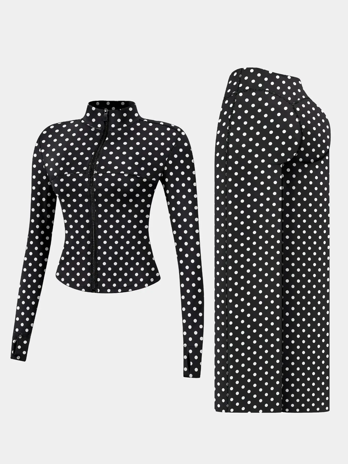 Yoga Suit Set, Solid Pattern, Quick Dry, High Waist, Long Sleeve, Fitted, All Seasons, Sporty Style, Two-Piece for Gym & Daily Wear, Activewear Set