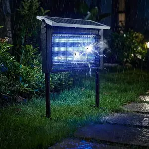 360° Solar Mosquito Zapper with 3 UV Lights Waterproof Outdoor Fly Killer Lamp for Yard Lawn Poolside Restaurant Park