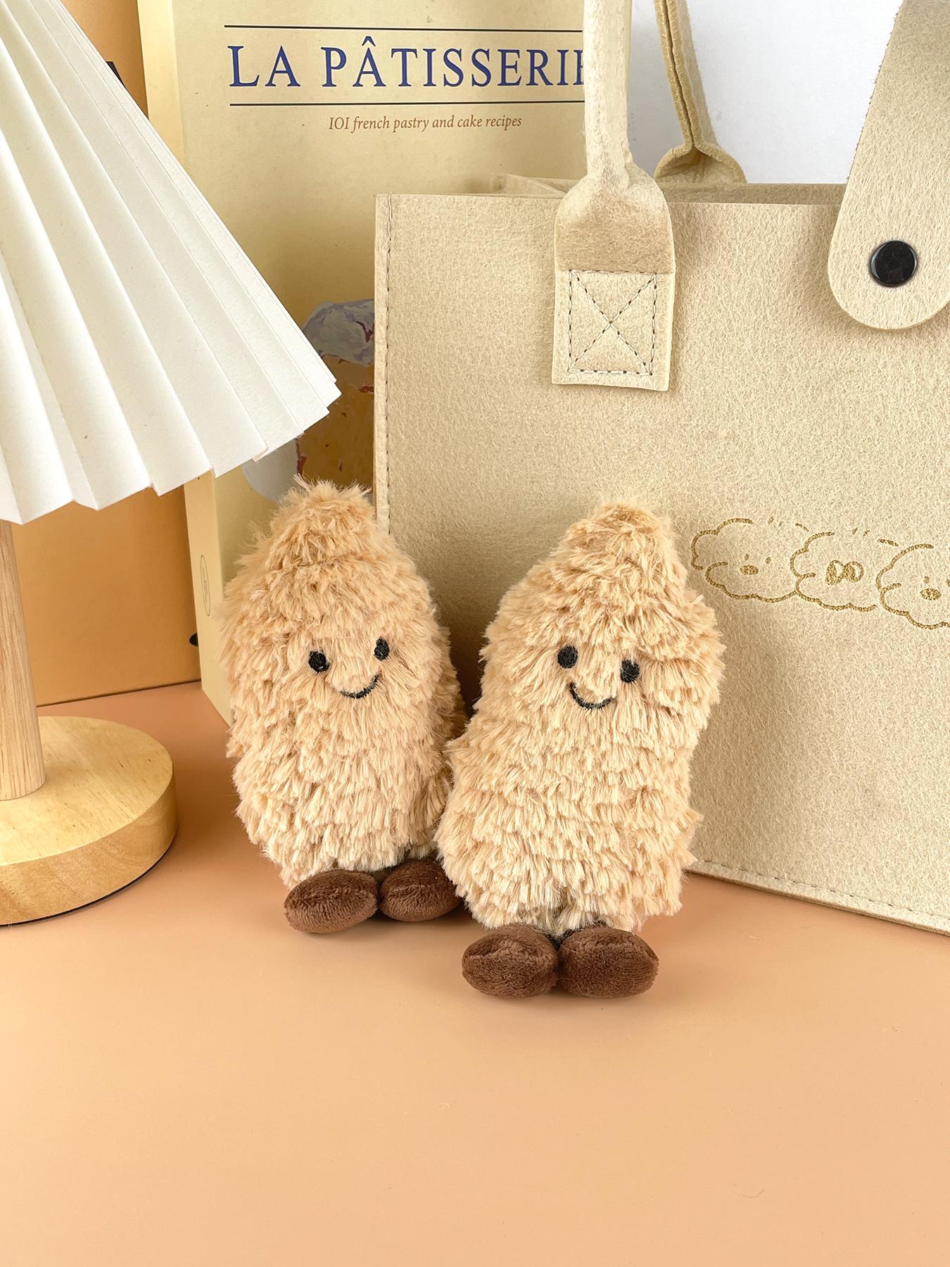 Cute Peanut Design Plush Keychain, Cute Bag Charms, Fashion Accessories for Women & Men, Trendy All-match & Exquisite Keychain for Birthday Gift, Cute Soft Keychains