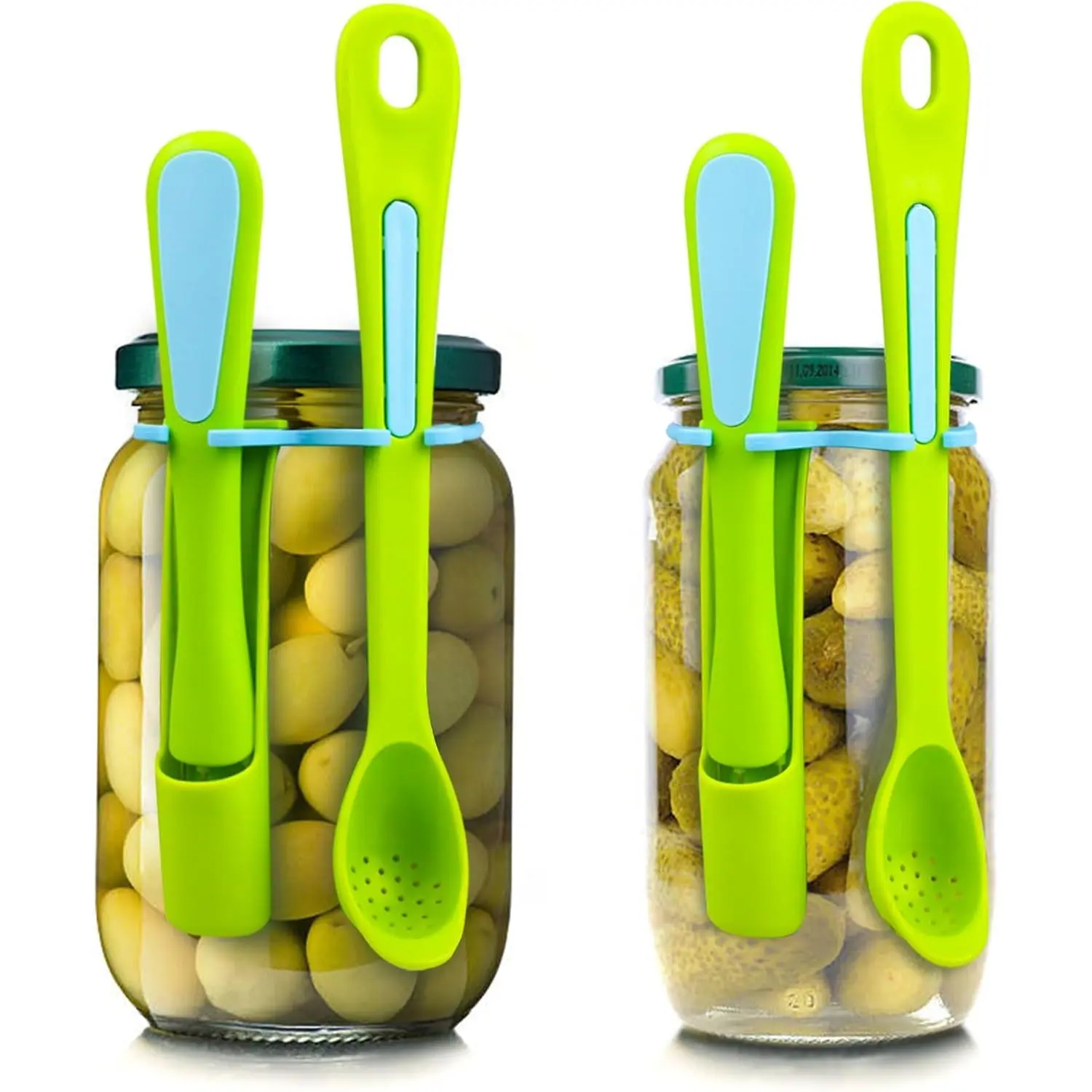 2 Pack Olive Spoon & Pickle Fork Grabber Tool,  for Jar, Kitchen Gadget