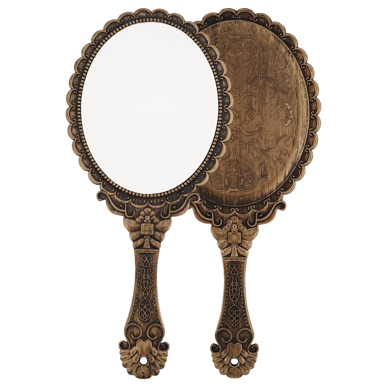 Hand Mirror Vintage Handheld Mirror with Handle Vanity Makeup Mirror Travel Mirrors