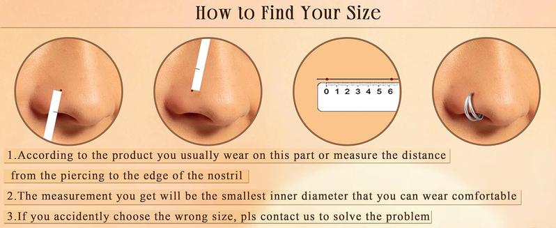 MILACOLATO G23 Titanium Nose Rings Hoops 16G 18G 20G Double Hoop Septum Click Nose Rings Lip Rook Lobe Tragus Helix Cartilage Daith Conch Earrings Clear CZ Paved Nose Piercing Jewelry for Women Men