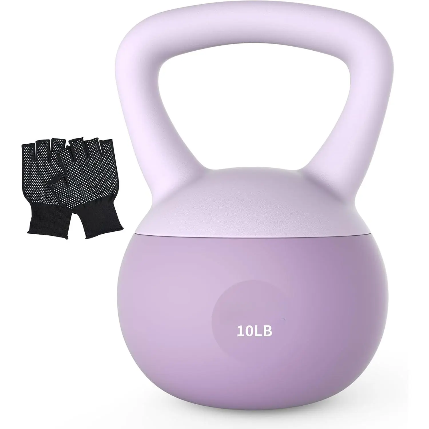 Eco-Friendly 10 lb Soft Kettlebell Set with Cushioned Impact-Resistant Base, Anti-Slip Grip, Non-Slip Gloves for Home Weight Training, Arm Swings, Snatches, Squats (Ideal for Beginners), Body Weights, Durable