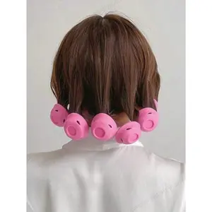 30/20/10/1PC Pink & Blue Silicone Hair Curlers – No Heat Damage, Portable. Creates Natural Waves & Bangs. Perfect for Home & Travel.