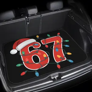 1pc Christmas Themed Number 67 Car Trunk Mat Vibrant Design, Durable & Vehicle-Fit Trunk Liner, Perfect Holiday Gift for Housewarming, Car Accessory for Family Friends