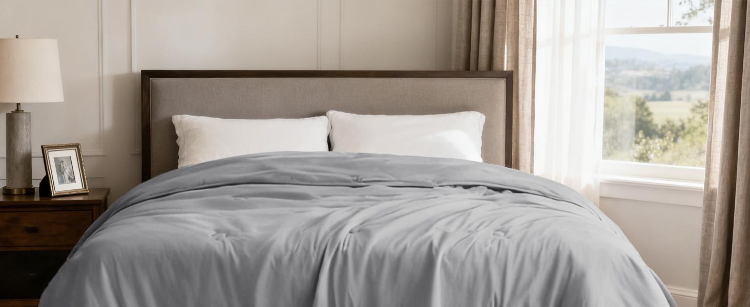 Comforter Queen Size Grey Soft Bedding for All Lightweight Down Alternative Blanket for Dormitory Camping Bedroom,80x90