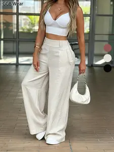 New Summer Spring Loose Straight Leg Casual Pants, Hip Hiding Slimming Floor-Length Pants, Comfortable and Stylish Bottoms for Daily Wear All Season Trousers