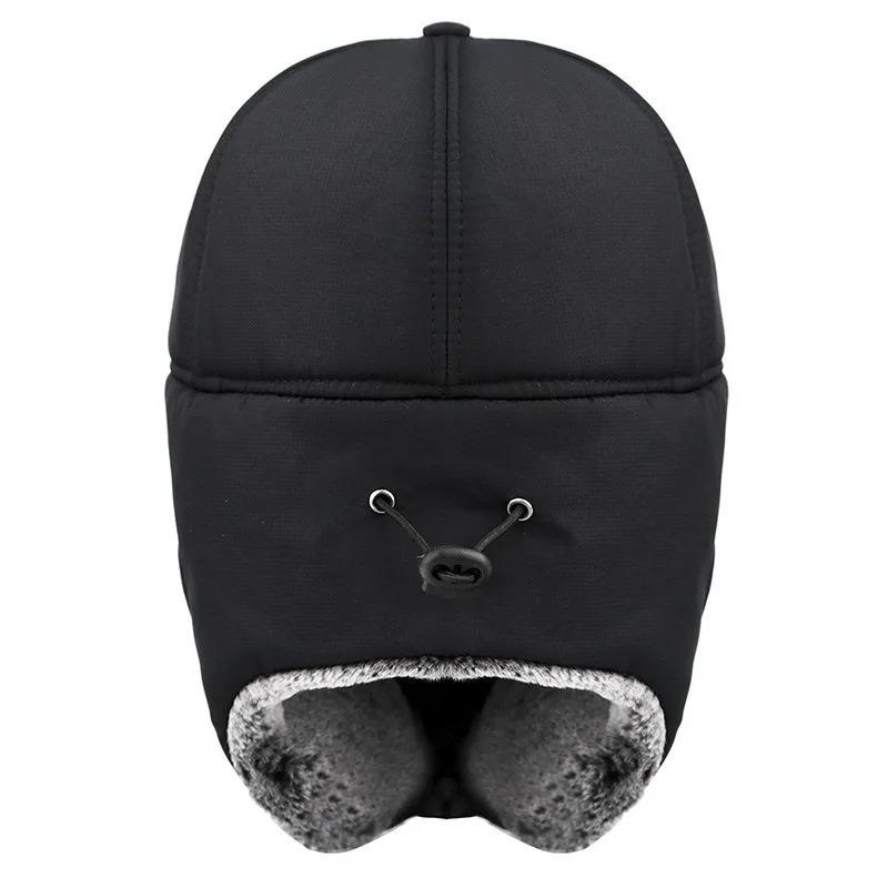 Thicken Winter Fur Warm Windproof Hat Unisex Lei Feng Cap Bomber Faux Fur Ear Flap Cap Ski Trooper Trapper Cold Anti-snow Cap