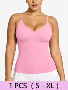 1/5 Pack Seamless Ruched Cami Shapewear Top, Multi-Color Waist Cinching Strapless Lingerie, Daily Wearable S-Xl Sizes
