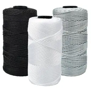 3-Pack Multicolor Ice Silk Yarn, 1.5mm X 219m Nylon Thread for Crochet, Hats, Bags, Wallets, Gardening, Fishing Net, 100% Nylon, Multiple Colors