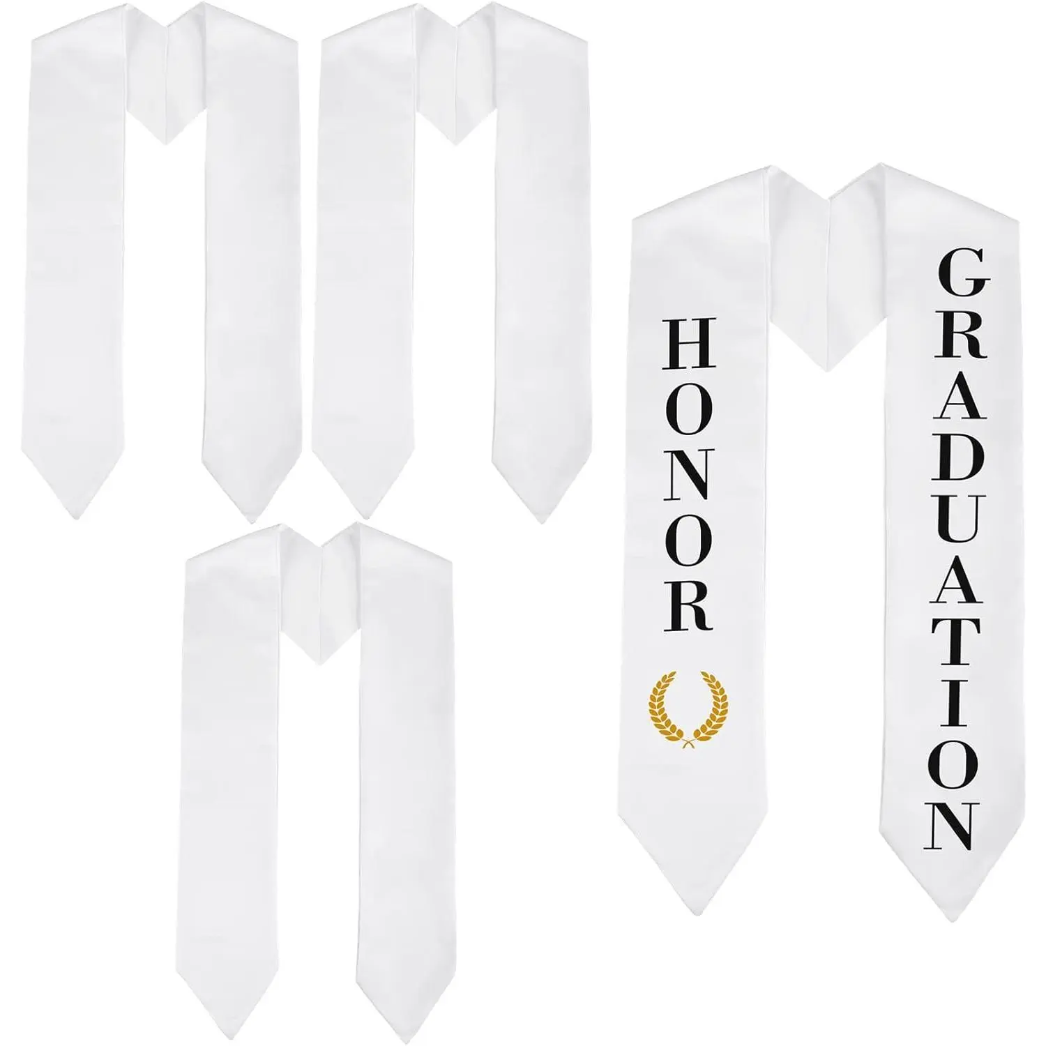 Tudomro 3-Piece 72-Inch Blank Satin Scarves - Adult Sublimation Graduation DIY Stoles, All-Seasons Stole Scarves, Unisex Casual Accessory for Craft Projects