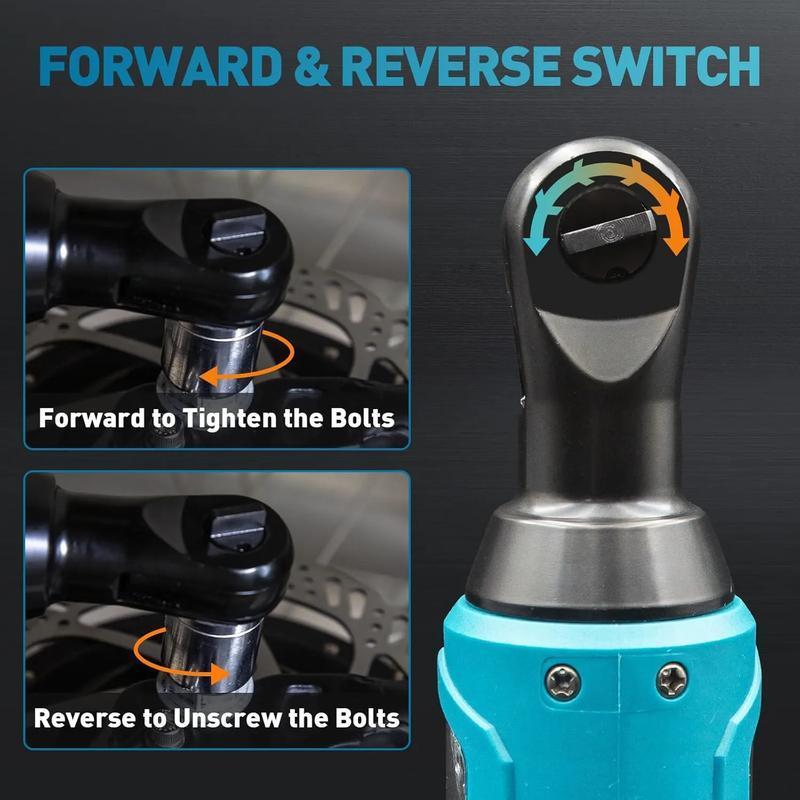 Yellow cordless electric ratchet wrench set, 2 lithium batteries + 1 charger, ergonomic grip, speed control, interchangeable heads suitable for various occasions such as car repairs, home DIY, car maintenance, etc