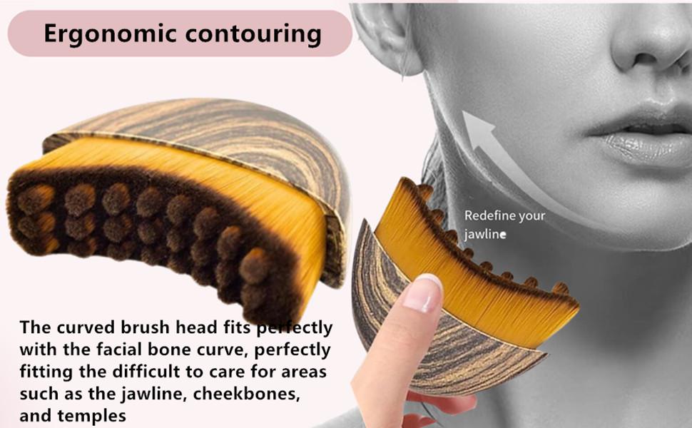 1/2 PCS Lymphatic Contour Face Brush for Sculpting – Anti-Puffiness, Detox & Lift, Improves Skin Glow & Absorption(1 Pcs Contour Face Brush)