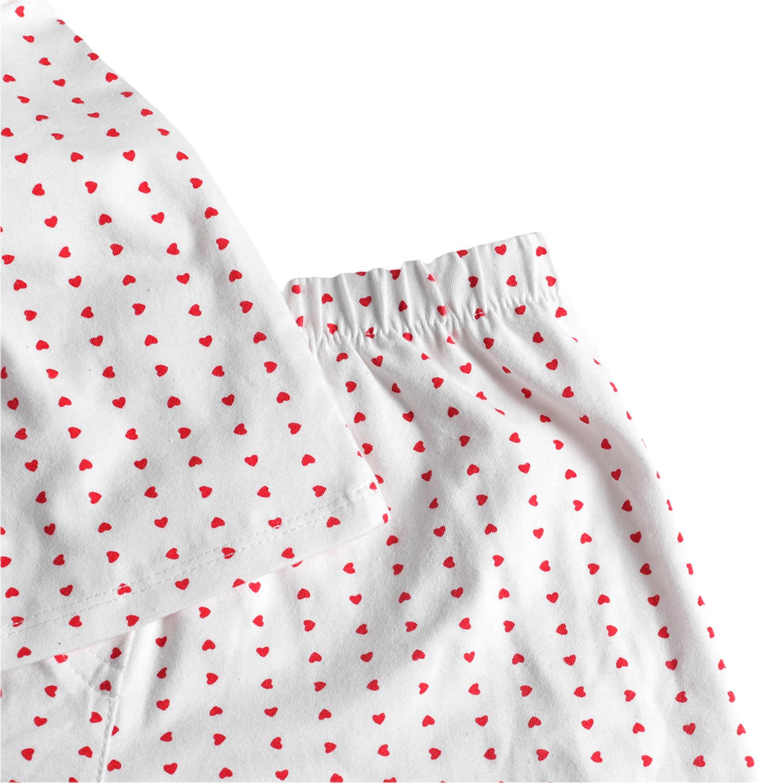 Women’s 2 Piece Lounge Set Sleeveless Pajama Mini Heart Print Sleepwear Short & Top Sets Outfits