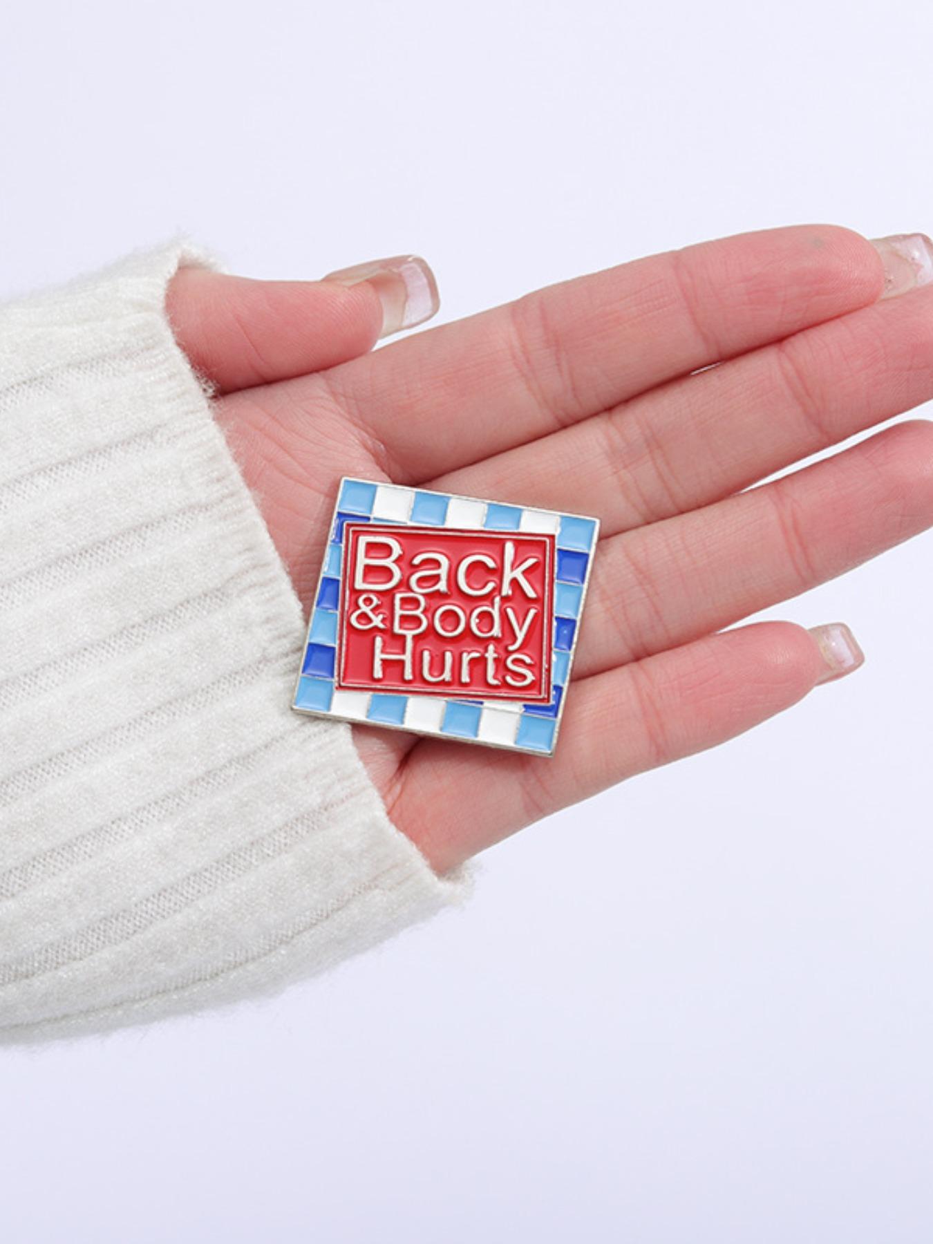 Letter Hurts Design Brooch, Fashion Plaid Pattern Alloy Badge for Daily Clothing Decor, Enamel Pin Suitable for Backpacks, Jeans, Scarves, Hats Decoration Fixed Buckle, Casual Alloy Accessory for Men & Women, Mother's Day Gift