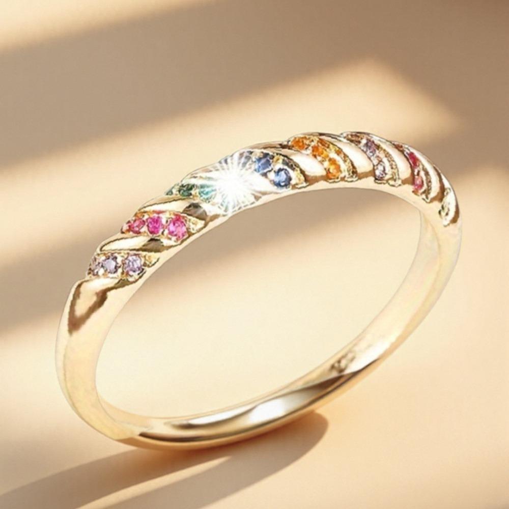 Minimalist Colorful Dopamine Cute Ring, Engagement Wedding Anniversary Birthstone Jewelry for Girls and Women, High-Quality Daily Casual Wear, Valentine’s Day Christmas Gift