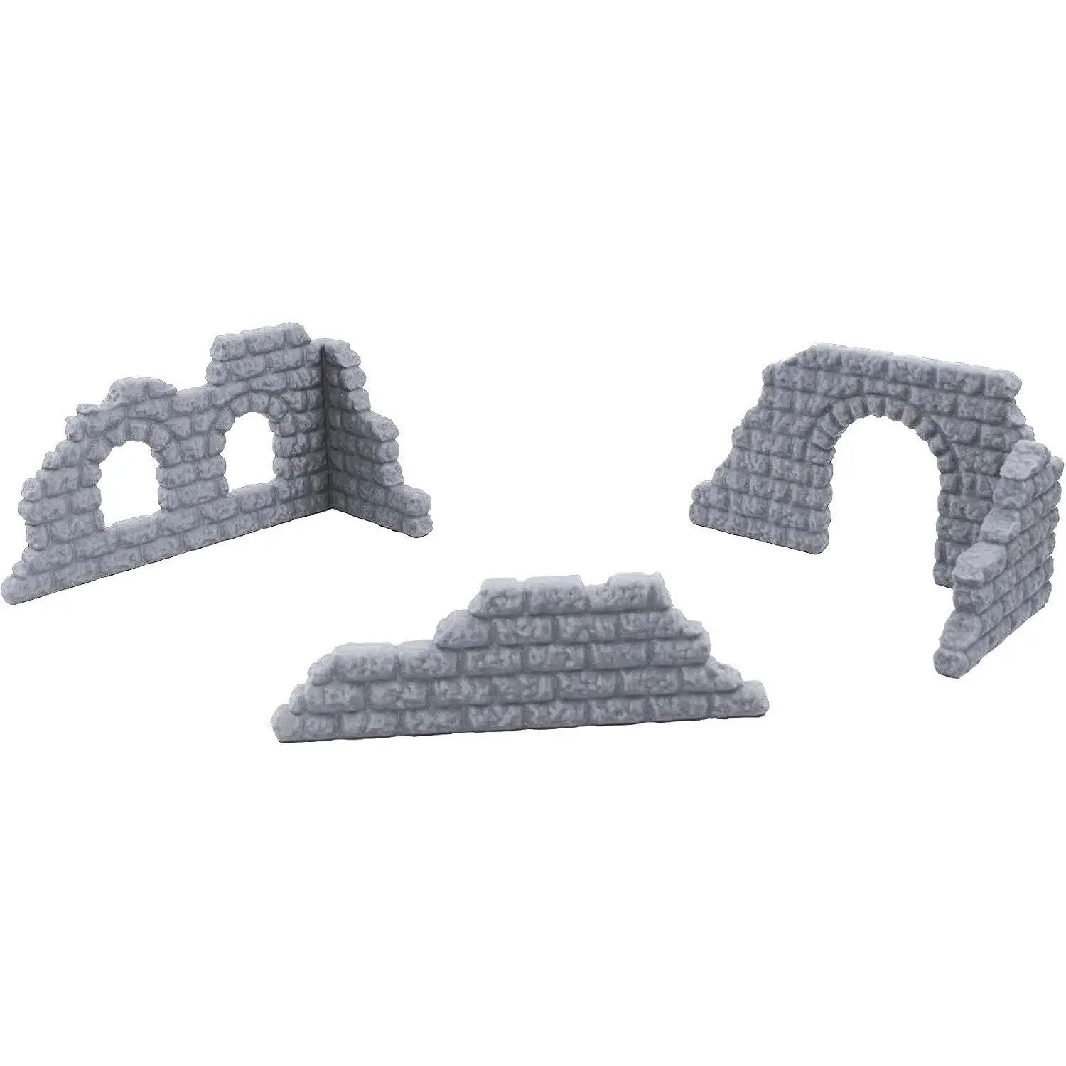 3D Printed Paintable Cobblestone Wall Set - Tabletop Terrain Decor for 32mm Miniatures Wargame (Toys & Hobbies Stacking Game Accessory)
